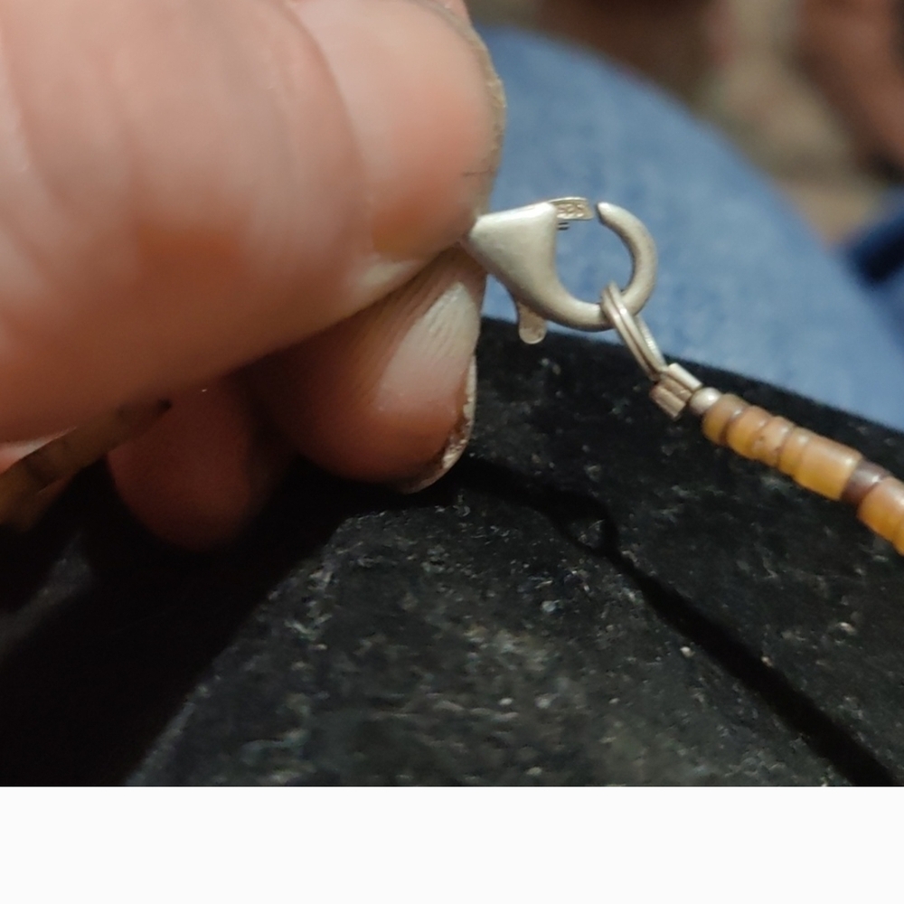 Sterling Silver Beaded Necklace With Stunning African Bead Bracelet - Picture 5 of 13